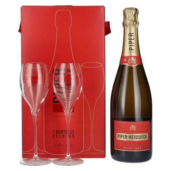Piper-Heidsieck Champagne CUVÉE BRUT 12% vol. 0.75l in gift box with 2 glasses
