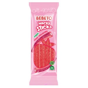 BEBETO WACKY STICKS FIZZY STRAWBERRY 160G