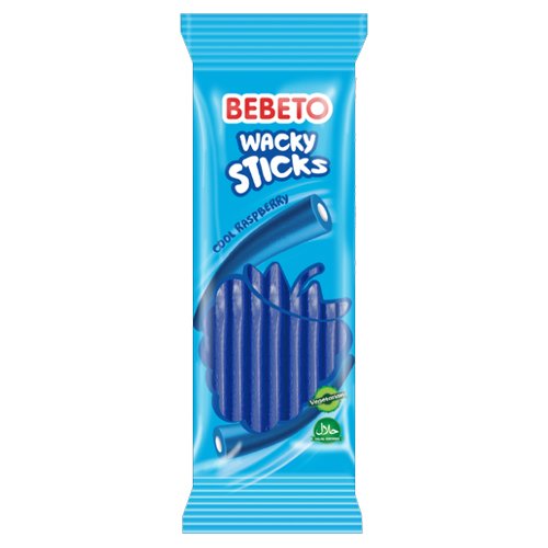 BEBETO WACKY STICKS FIZZY BLUE RASPBERRY 160G