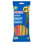 BEBETO TWISTED FRUITY PENCILS PMP £1.00 160G