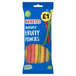 BEBETO TWISTED FRUITY PENCILS PMP £1.00 160G