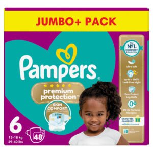 PAMPERS PREMIUM PROTECTION NAPPY SIZE 6 JUMBO 48PK