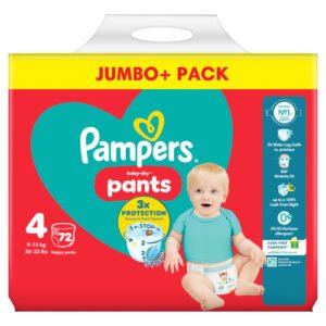 PAMPERS BABY DRY NAPPY PANTS SIZE 4 JUMBO 72PK