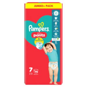 PAMPERS BABY DRY NAPPY PANTS SIZE 7 JUMBO 50PK