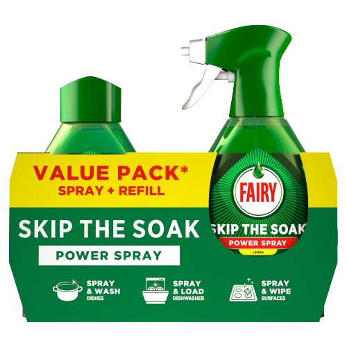 FAIRY SKIP THE SOAK DISH POWER SPRAY REFILL LEMON 1300ML