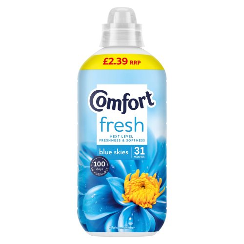 COMFORT FABRIC CONDITIONER BLUE SKIES 31W PMP £2.39 930ML