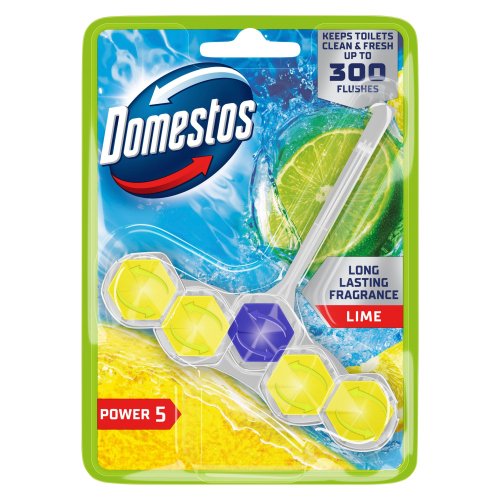 DOMESTOS POWER 5 TOILET RIM BLOCK LIME 50G