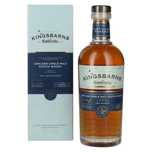 Kingsbarns DISTILLERY RESERVE Ex Oloroso Sherry Cask Scotch Whisky 2024 58,2% Vol. 0,7l in gift box