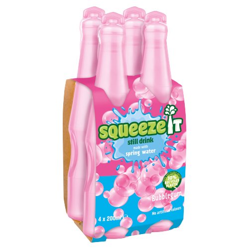 SQUEEZE IT STILL JIUCE DRINK BUBBLEGUM 4PK 200ML