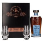 Signatory Vintage BOWMORE 45 Years Old 30th ANNIVERSARY 1972 46,7% Vol. 0,7l in wooden box with 2 glasses