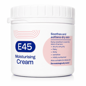E45 Moisturising Cream, 350g, Dermatological Moisturizer for Dry Skin, Fragrance-Free