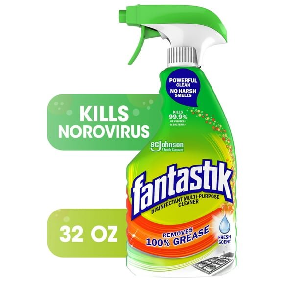 Fantastik Disinfectant All-Purpose Cleaner for Kitchen, Countertop, and Appliances, Fresh Scent, 32 oz