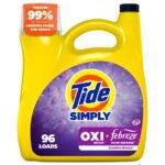 Tide Simply Laundry Detergent Liquid, Oxi Boost + Febreze Odor Defense, Sunny Breeze Scent, 129 fl oz, 96 Loads