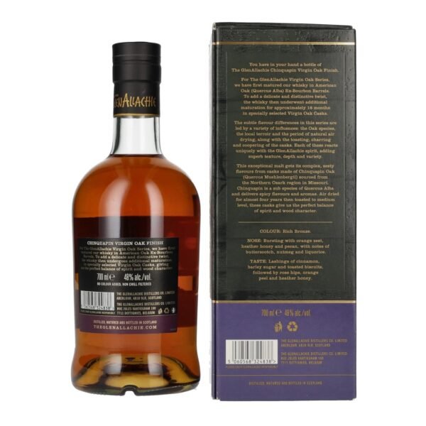 The GlenAllachie 10 Years Old CHINQUAPIN VIRGIN OAK FINISH 48% Vol. 0,7l in gift box