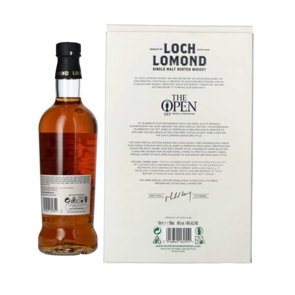Loch Lomond THE OPEN SPECIAL EDITION 153rd Royal Portrush Chianti Wine 2025 46% Vol. 0,7l in gift box with 2 glasses