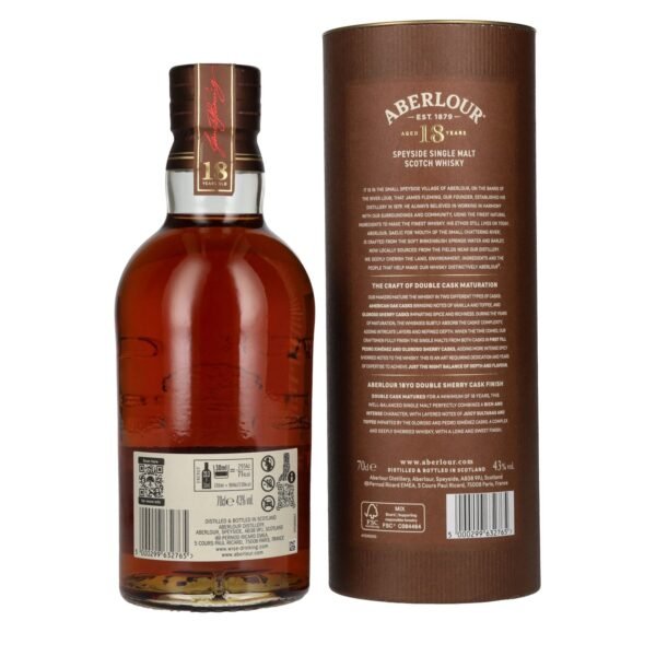 Aberlour 18 Years Old Double Sherry Cask Finish Batch No. 007 43% vol. 0.7l in a gift box