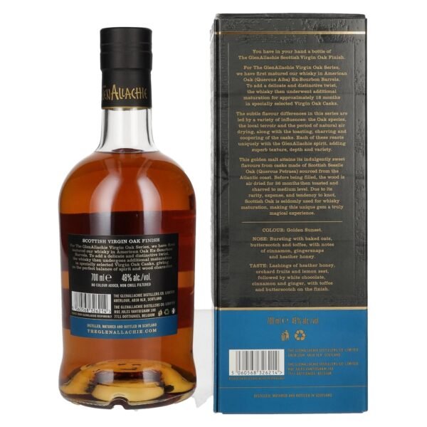 The GlenAllachie 8 Years Old SCOTTISH VIRGIN OAK FINISH 48% Vol. 0,7l in gift box