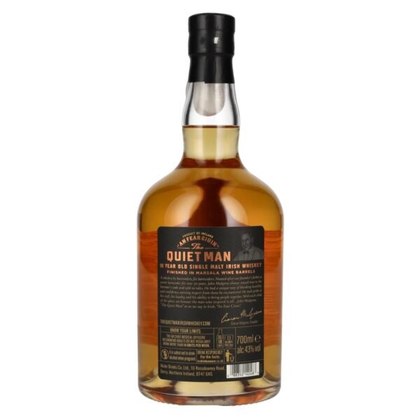 The Quiet Man BARMAN'S CODE 10 Years Old MARSALA FINISHED 43% Vol. 0,7l