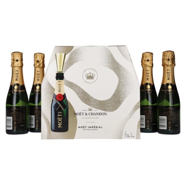 Moët & Chandon Champagne AT HOME PACK 12% Vol. 6x0,2l in gift box with bottle sippers