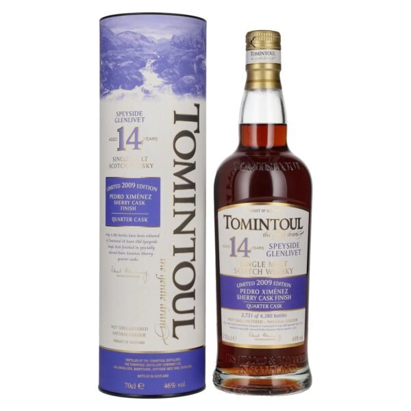 Tomintoul 14 Years Old PX SHERRY QUARTER CASK Finish 2009 46% Vol. 0,7l in gift box