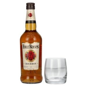 Four Roses Bourbon 40% ABV, 0.7l, with whisky glass