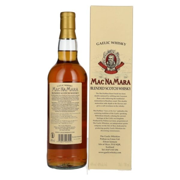 Gaelic Whisky MACNAMARA Rum Cask Finish Blended Scotch Whisky 40% Vol. 0,7l in gift box